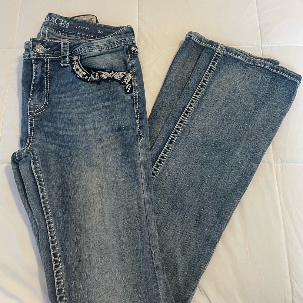Grace in LA cowgirl jeans